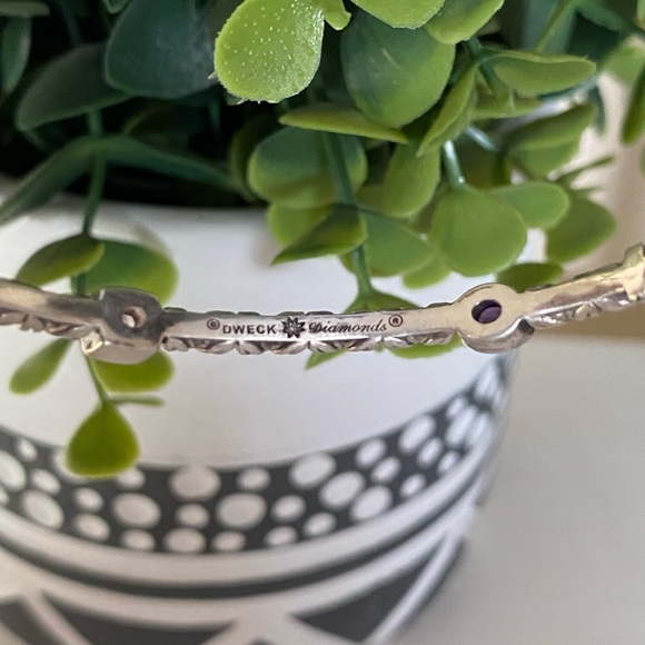 STEPHEN DWECK Diamonds Sterling SILVER purple Amethyet Etched BANGLE BRACELET - Picture 7 of 13